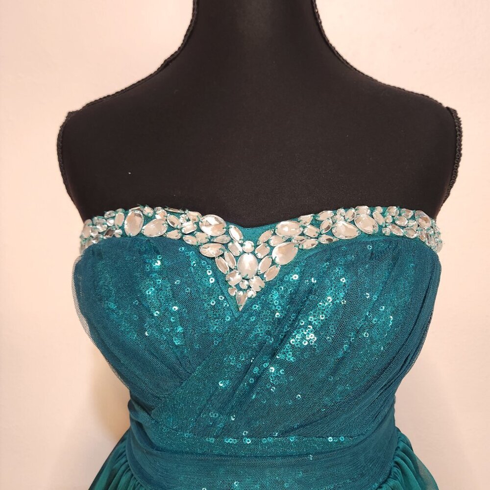 Y2K Vintage Lily Rose Green Tulle Short Semi Formal Size 5 - Picture 3 of 11